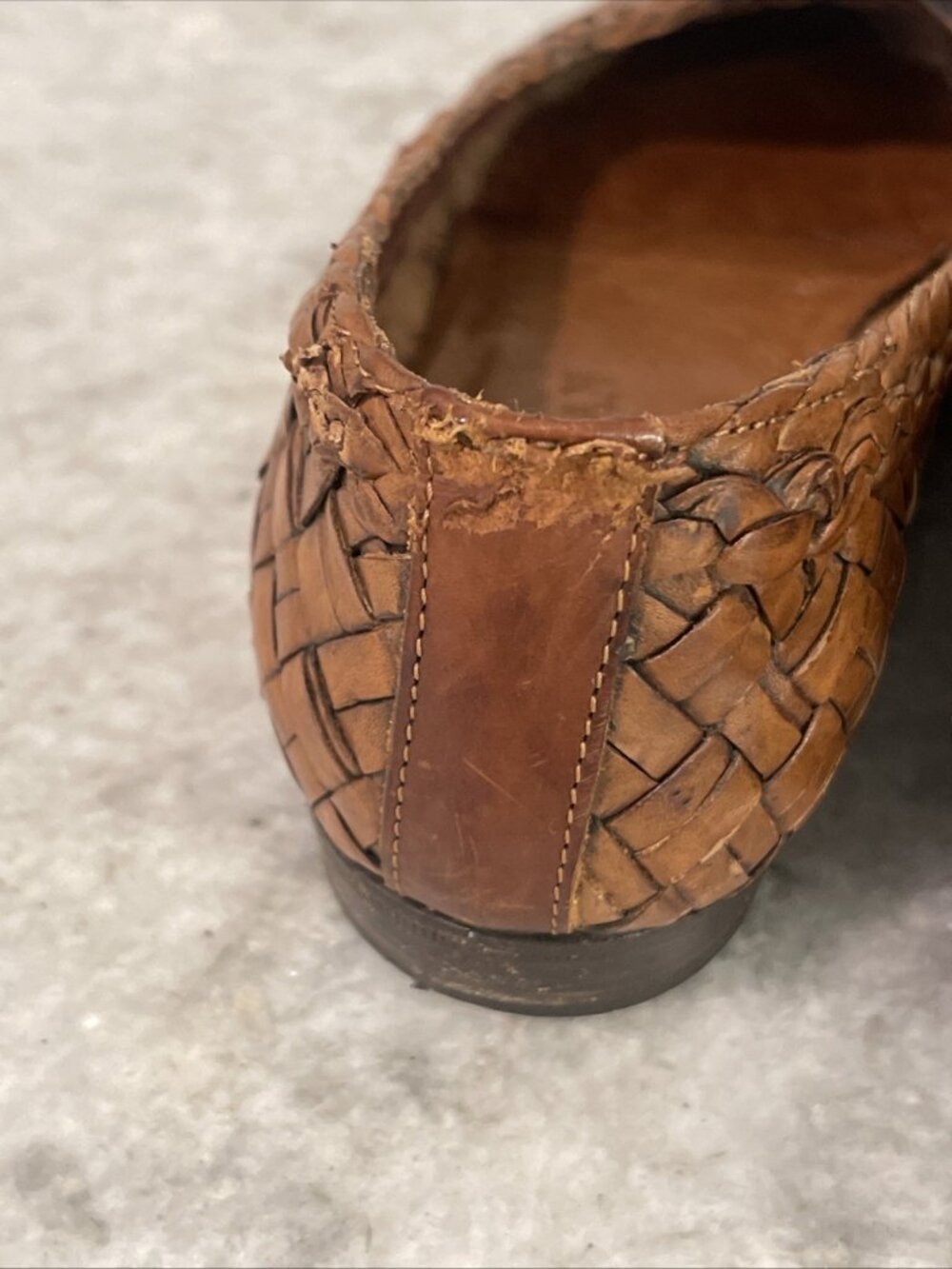 Cole Haan Flats Womens Size 7AA Brown Braided Shoes Leather Woven Slip On Italy - Picture 5 of 8